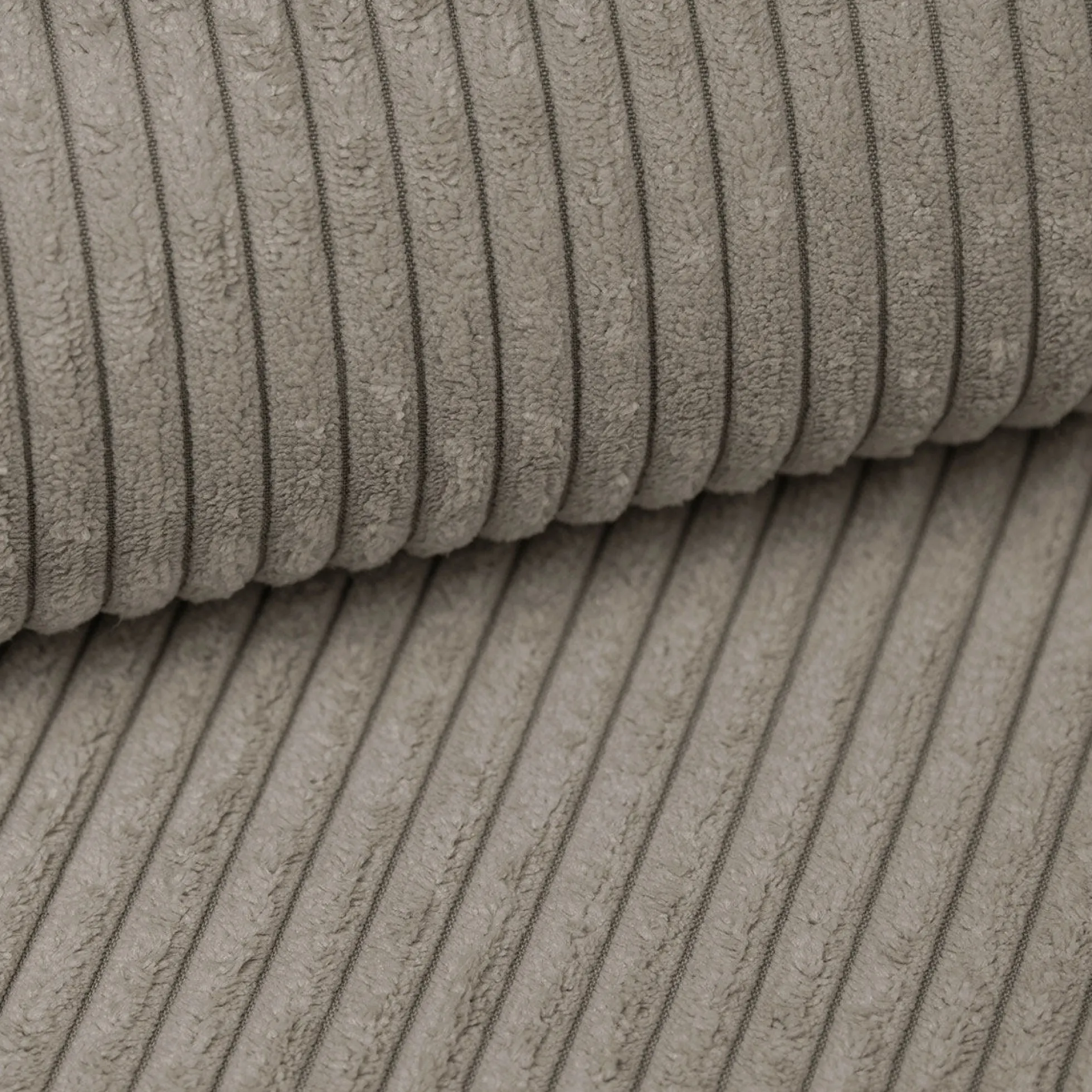 Nicoreta - Hoekbank 5-zits met chaise longue - Ribstof bruin - Links