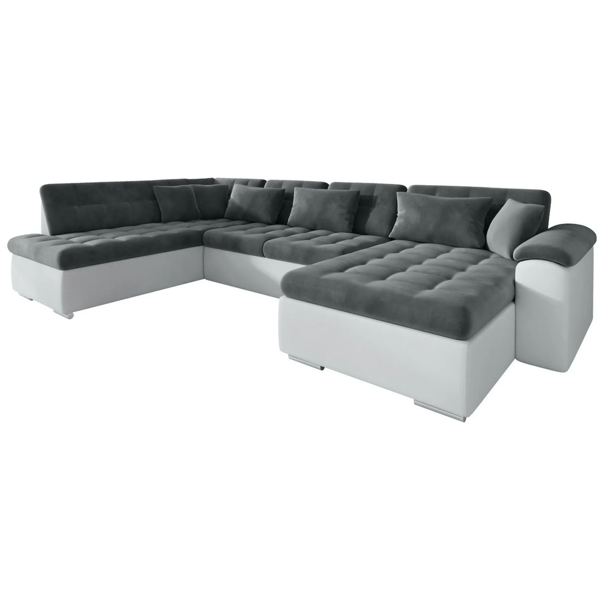 Nicoreta - Hoekbank 5-zits met chaise longue - Velvet grijs - Rechts