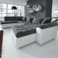 Nicoreta - Hoekbank 5-zits met chaise longue - Velvet grijs - Rechts