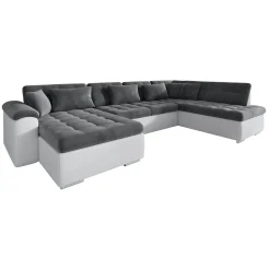 Nicoreta - Hoekbank 5-zits met chaise longue - Velvet grijs - Links