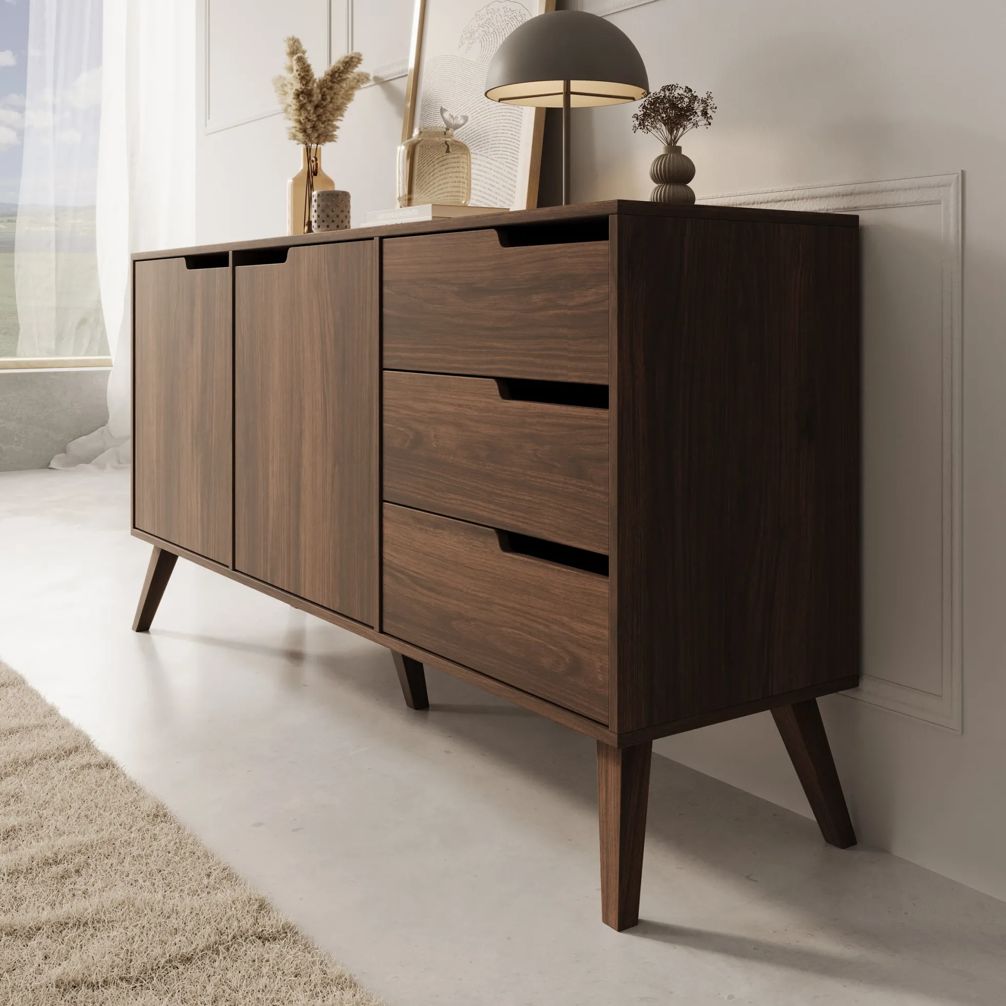 Nido - Dressoir - Donker eikenpatroon - 160x40x80 cm