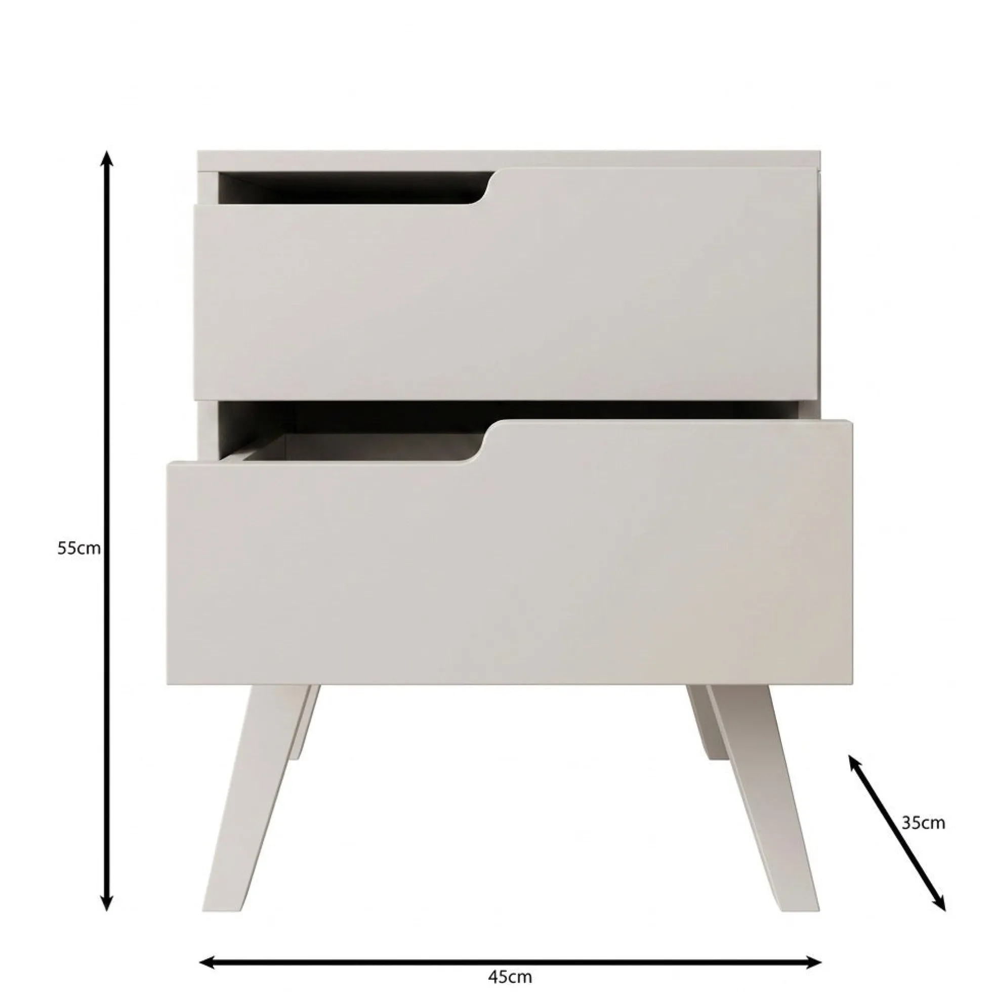 Nido - Nachtkastje links - Donker eikenpatroon - 45x35x55 cm
