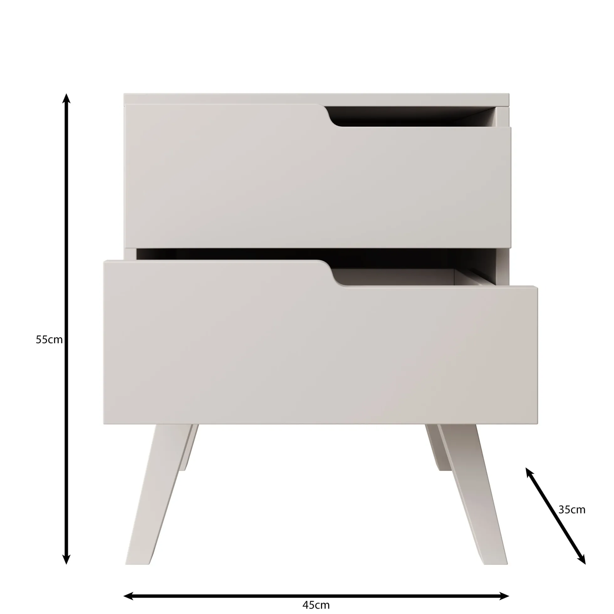 Nido - Nachtkastje rechts - Beige - 45x35x55 cm