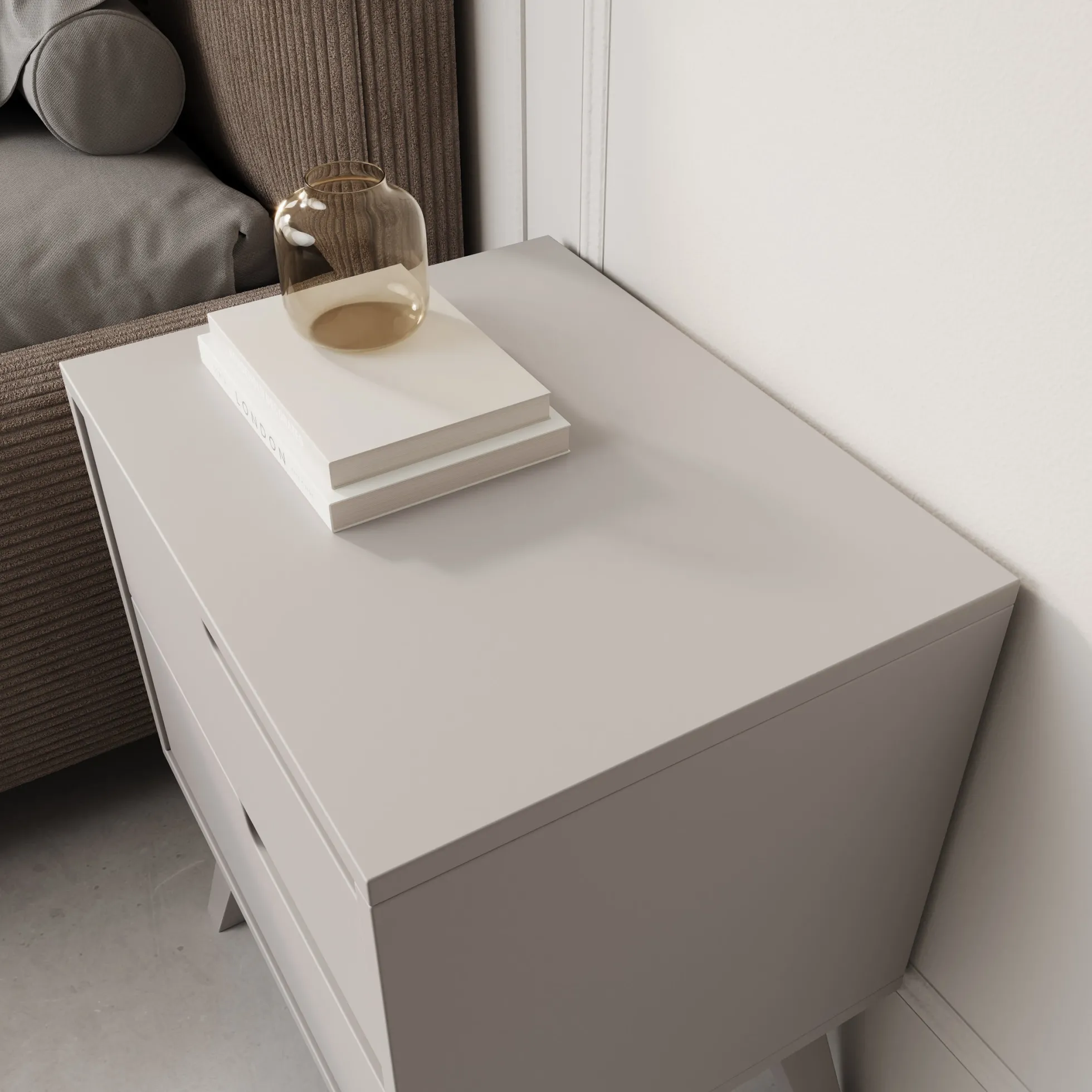 Nido - Nachtkastje rechts - Beige - 45x35x55 cm