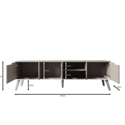 Nido - TV-Meubel - Donker eikenpatroon - 180x40x55 cm