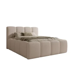 Nihito - Tweepersoonsbed - Stof beige - 160x200 cm