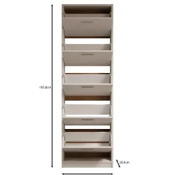 Nivik - Schoenenkast 5 vakken - Eikenpatroon - 58x20x186 cm