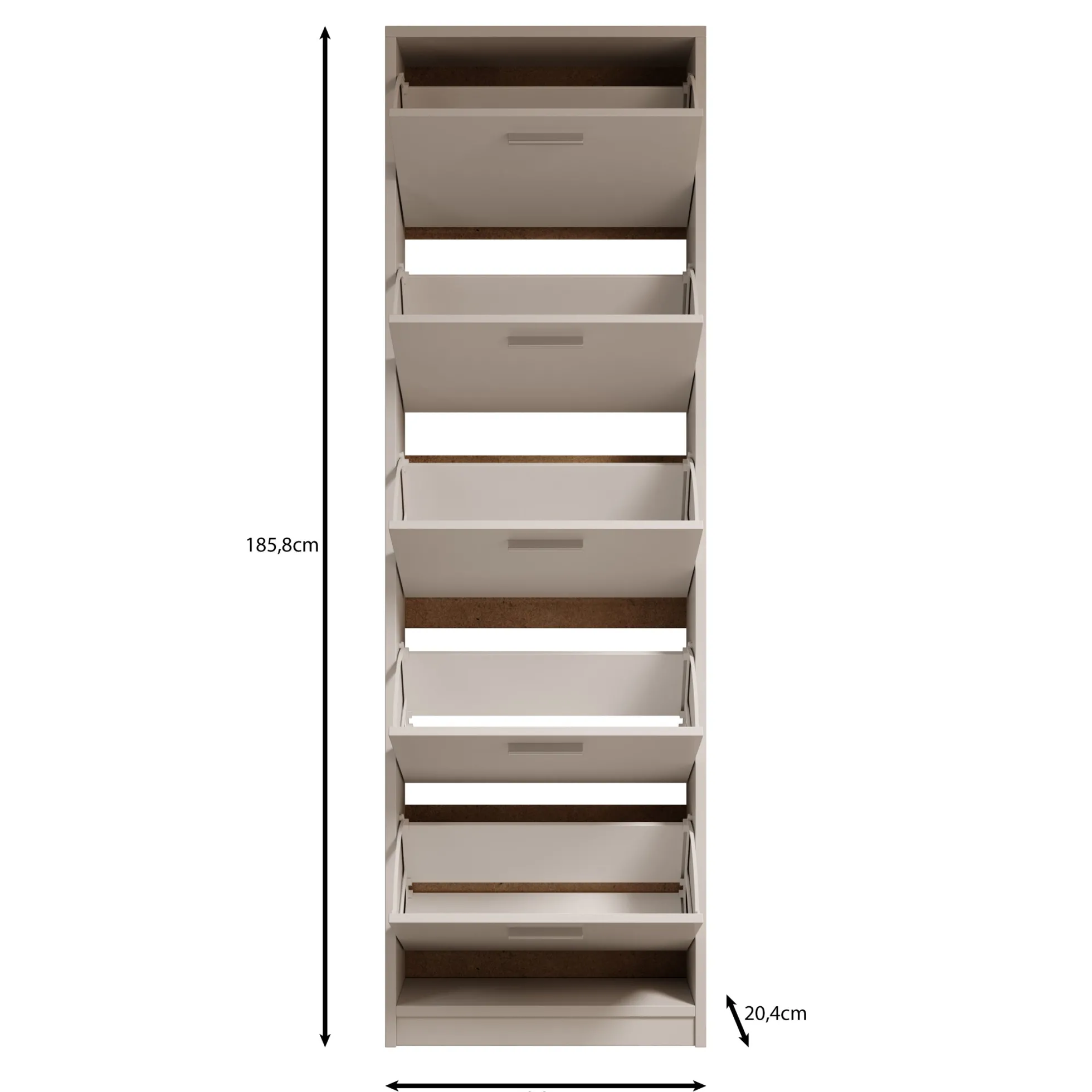 Nivik - Schoenenkast 5 vakken - Eikenpatroon - 58x20x186 cm