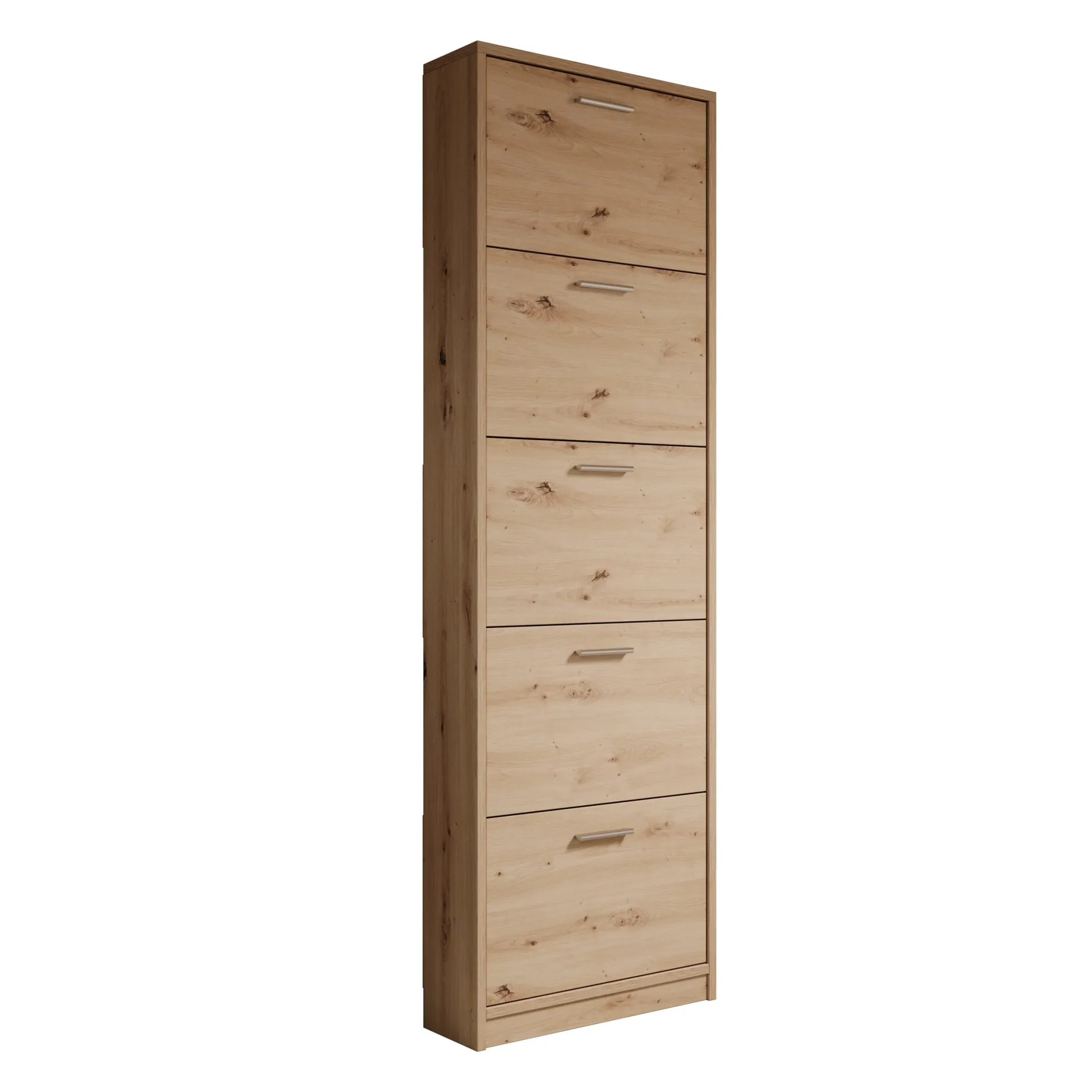 Nivik - Schoenenkast 5 vakken - Eikenpatroon - 58x20x186 cm