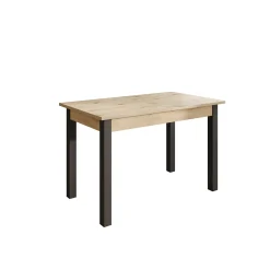 Noah - Eetkamertafel - Eiken/zwart - 120x70x76 cm
