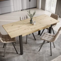 Noah - Eetkamertafel - Eiken/zwart - 120x70x76 cm