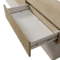Nobu - Wandmeubel - Grijs/Eikenpatroon - 300x40x209 cm