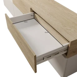 Nobu - Wandmeubel - Grijs/Eikenpatroon - 225x40x209 cm