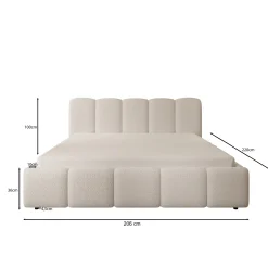 Nolena - Tweepersoonsbed - Zwart velvet - 180x200 cm