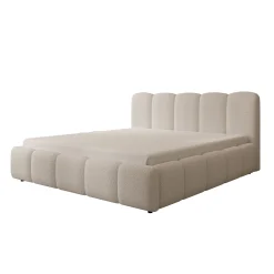 Nolena - Tweepersoonsbed - Beige teddystof - 180x200 cm