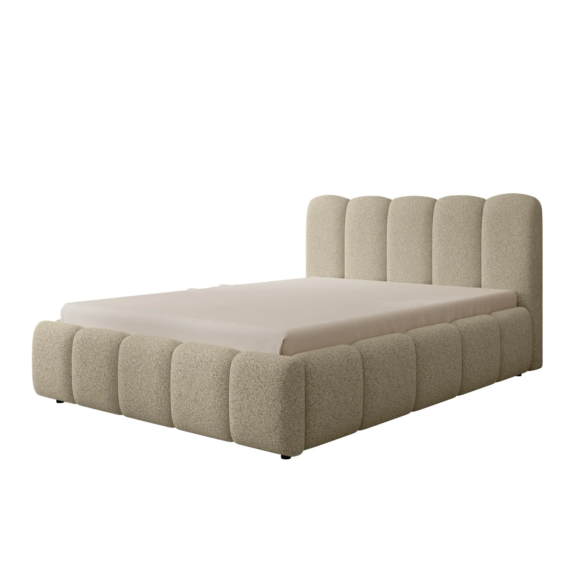 Nolena - Tweepersoonsbed - Beige stof - 140x200 cm