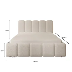 Nolena - Tweepersoonsbed - Beige stof - 140x200 cm