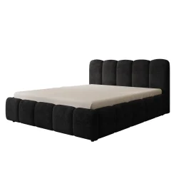 Nolena - Tweepersoonsbed - Zwart velvet - 160x200 cm