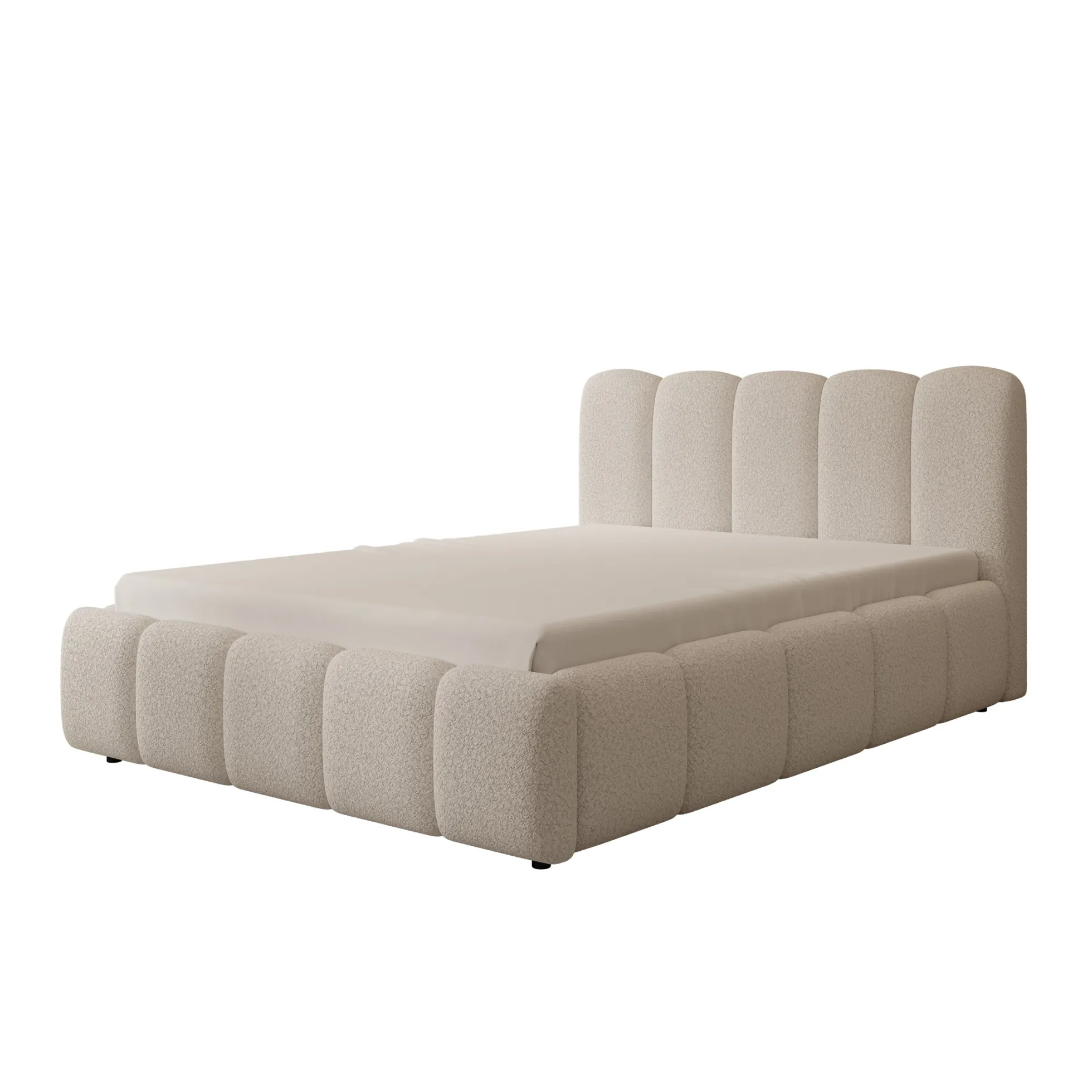 Nolena - Tweepersoonsbed - Beige teddystof - 140x200 cm