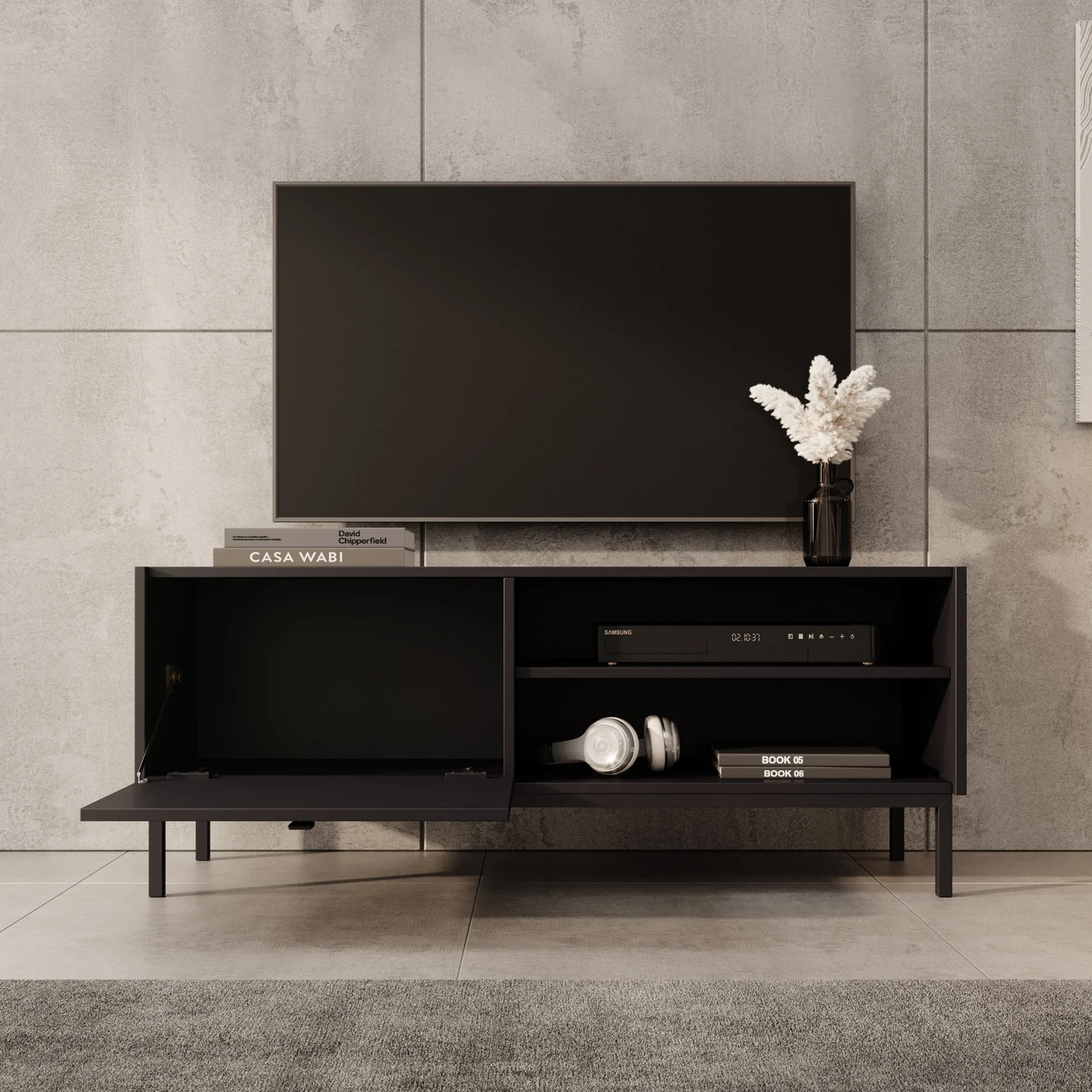 Norment - TV-Meubel - Zwart - 120x32x48 cm