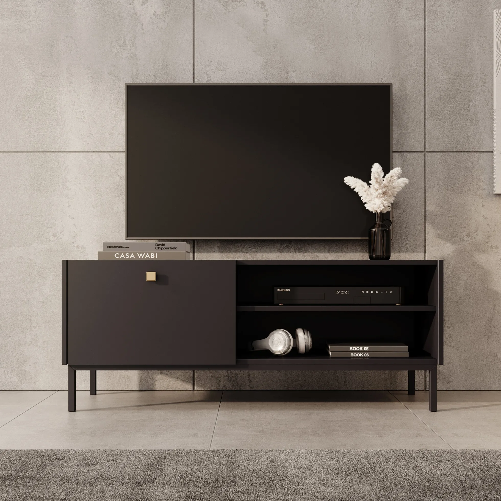 Norment - TV-Meubel - Zwart - 120x32x48 cm