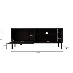 Norment - TV-Meubel - Zwart - 120x32x48 cm