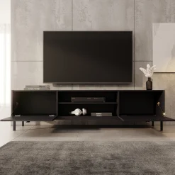 Norment - TV-Meubel - Zwart - 180x32x48 cm