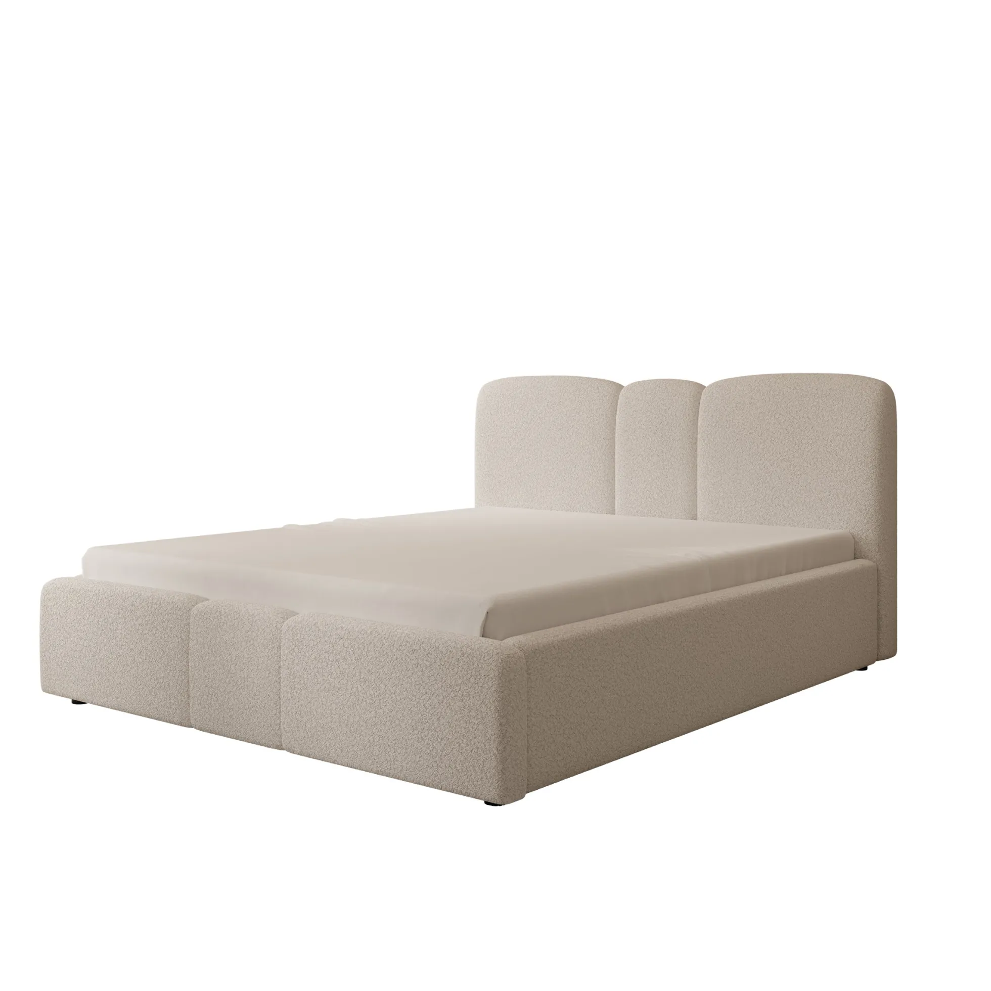 Northwell - Tweepersoonsbed met opbergruimte - Teddystof beige - 160x2