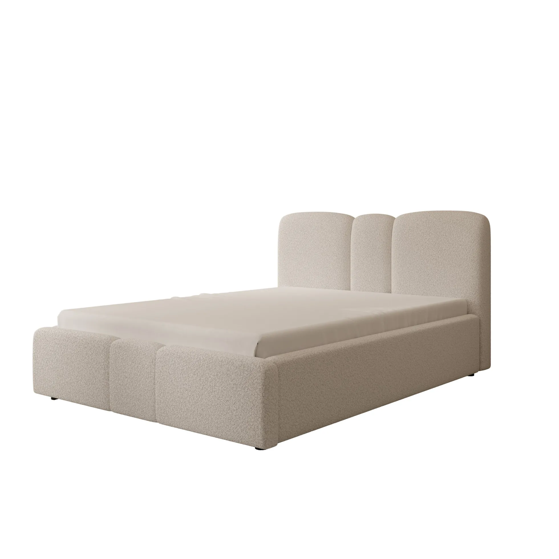 Northwell - Tweepersoonsbed met opbergruimte - Teddystof beige - 140x2