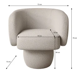 Norwich - Draaifauteuil - Teddystof beige