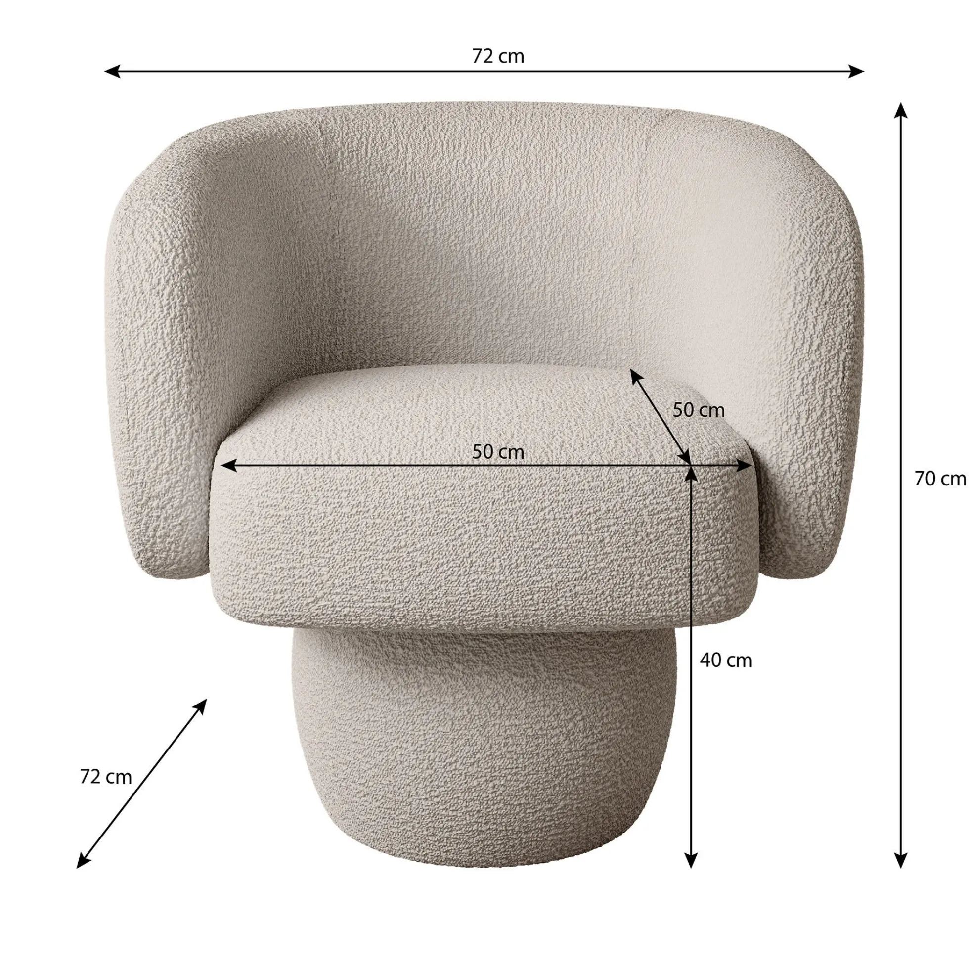 Norwich - Draaifauteuil - Teddystof beige