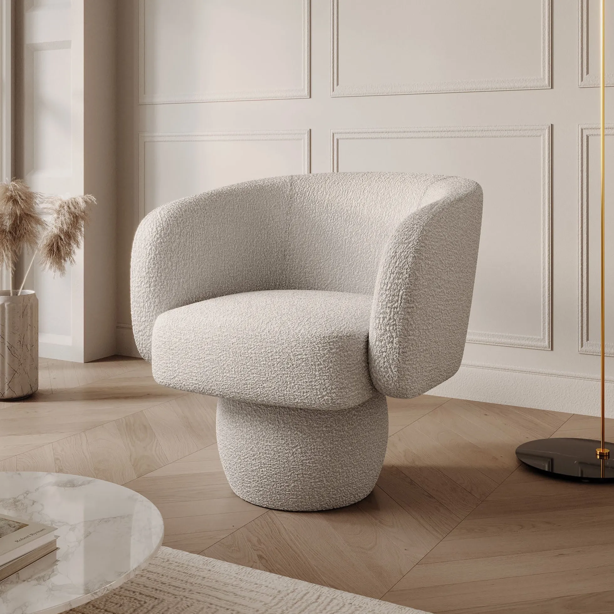 Norwich - Draaifauteuil - Teddystof beige
