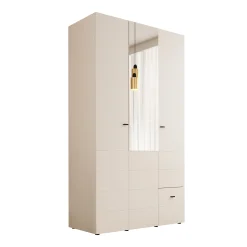 Nouran - Kledingkast 3-deurs - Wit - 117x52x208 cm