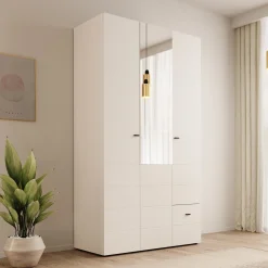 Nouran - Kledingkast 3-deurs - Wit - 117x52x208 cm