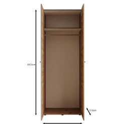 Nouran - Kledingkast 2-deurs - Eikenpatroon - 79x52x208 cm