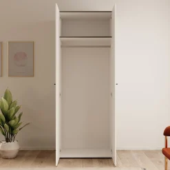 Nouran - Kledingkast 2-deurs - Wit - 79x52x208 cm