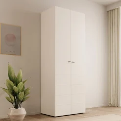 Nouran - Kledingkast 2-deurs - Wit - 79x52x208 cm