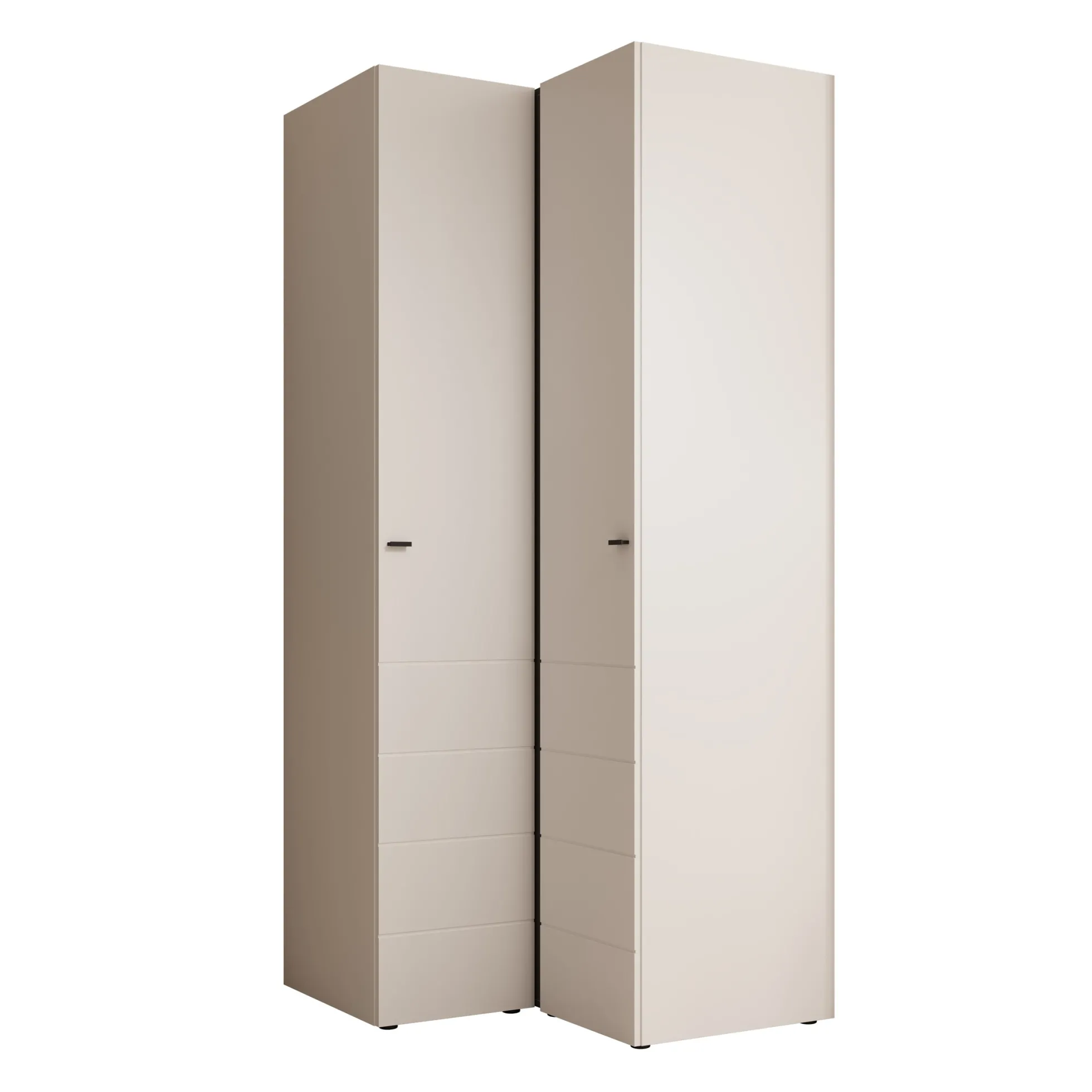 Nouran - Kledingkast hoek - Wit - 95x90x208 cm