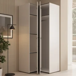 Nouran - Kledingkast hoek - Wit - 95x90x208 cm
