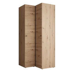 Nouran - Kledingkast hoek - Eikenpatroon - 95x90x208 cm
