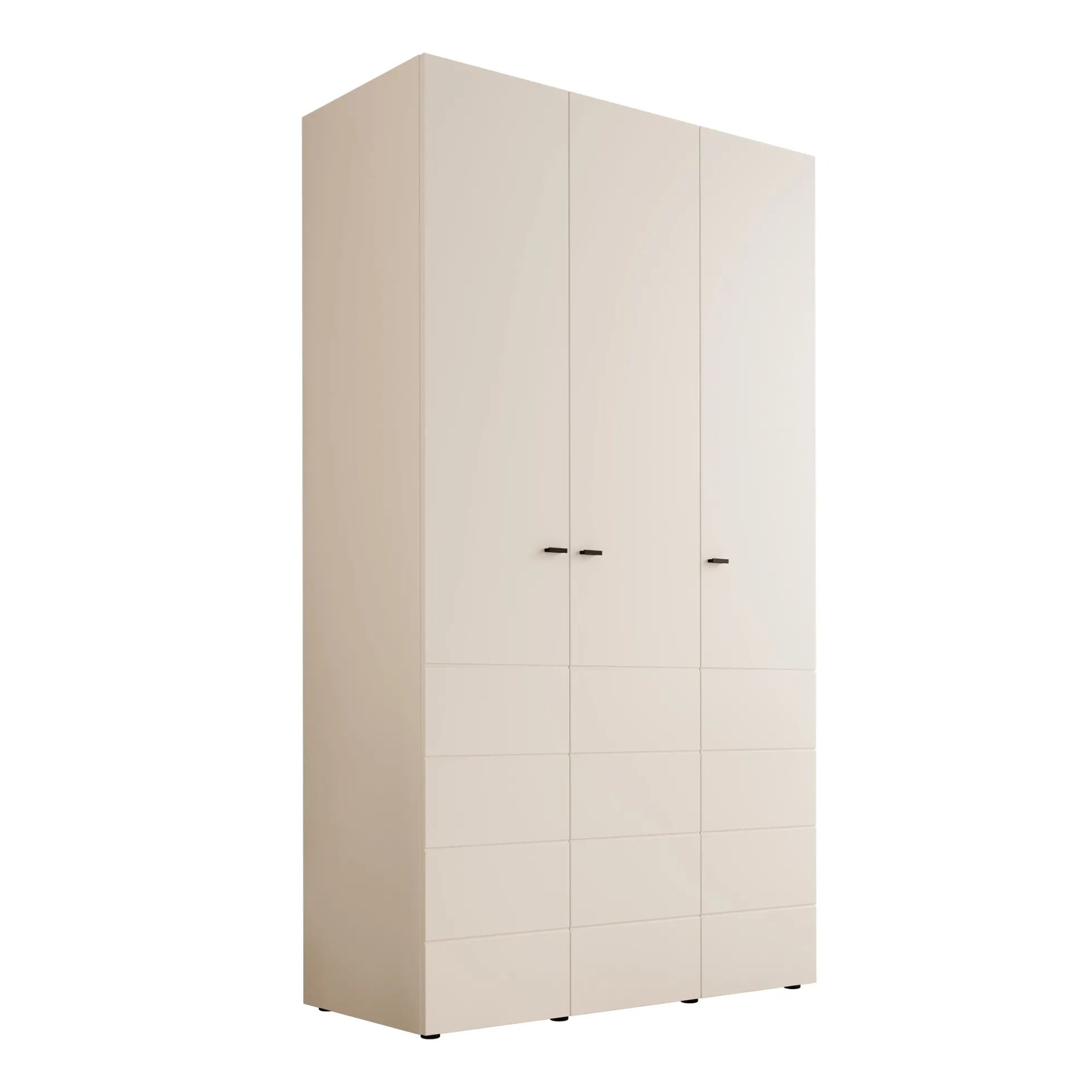 Nouran - Kledingkast met 3 deuren - Wit - 117x52x208 cm