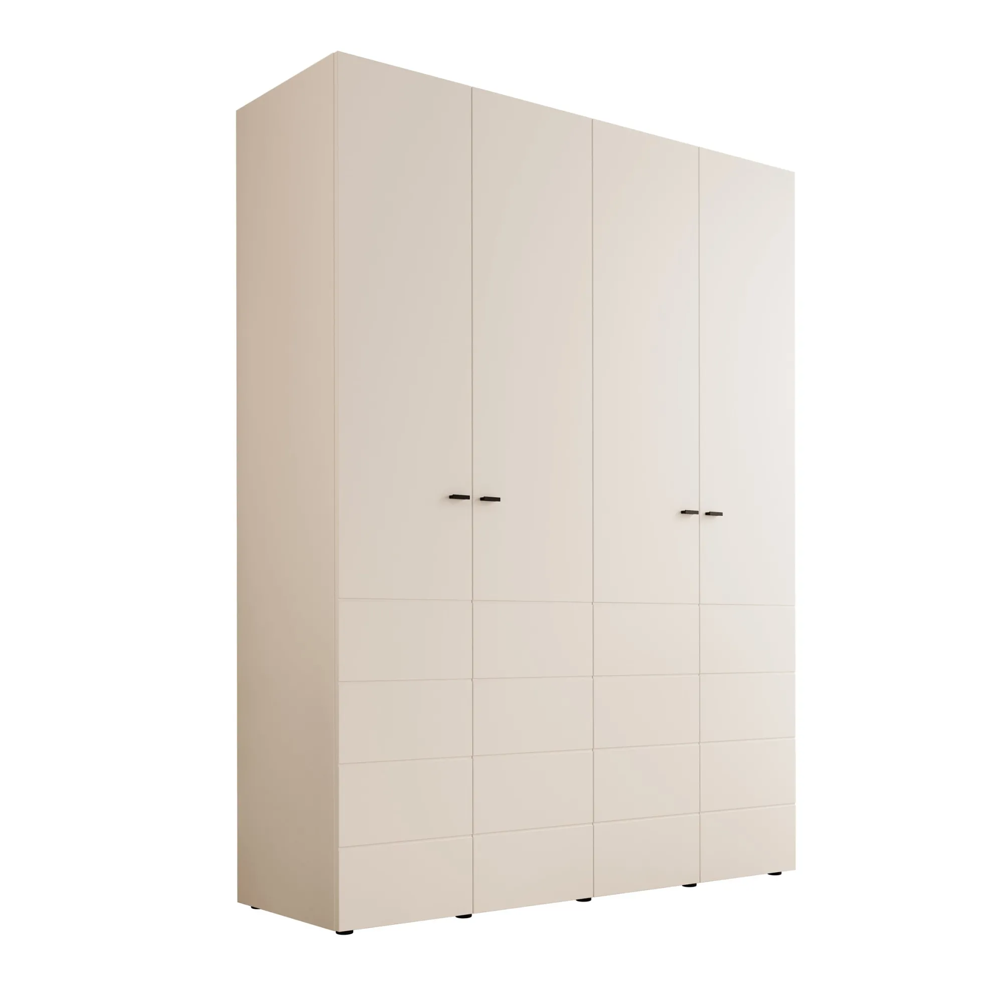 Nouran - Kledingkast met 4 deuren - Wit - 155x52x208 cm