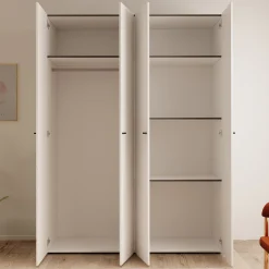 Nouran - Kledingkast met 4 deuren - Wit - 155x52x208 cm
