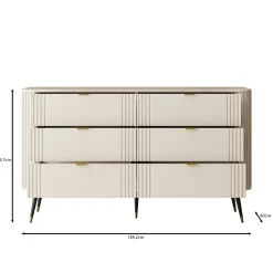 Oahu - Ladekast 6 lades - Beige - 138x40x80 cm