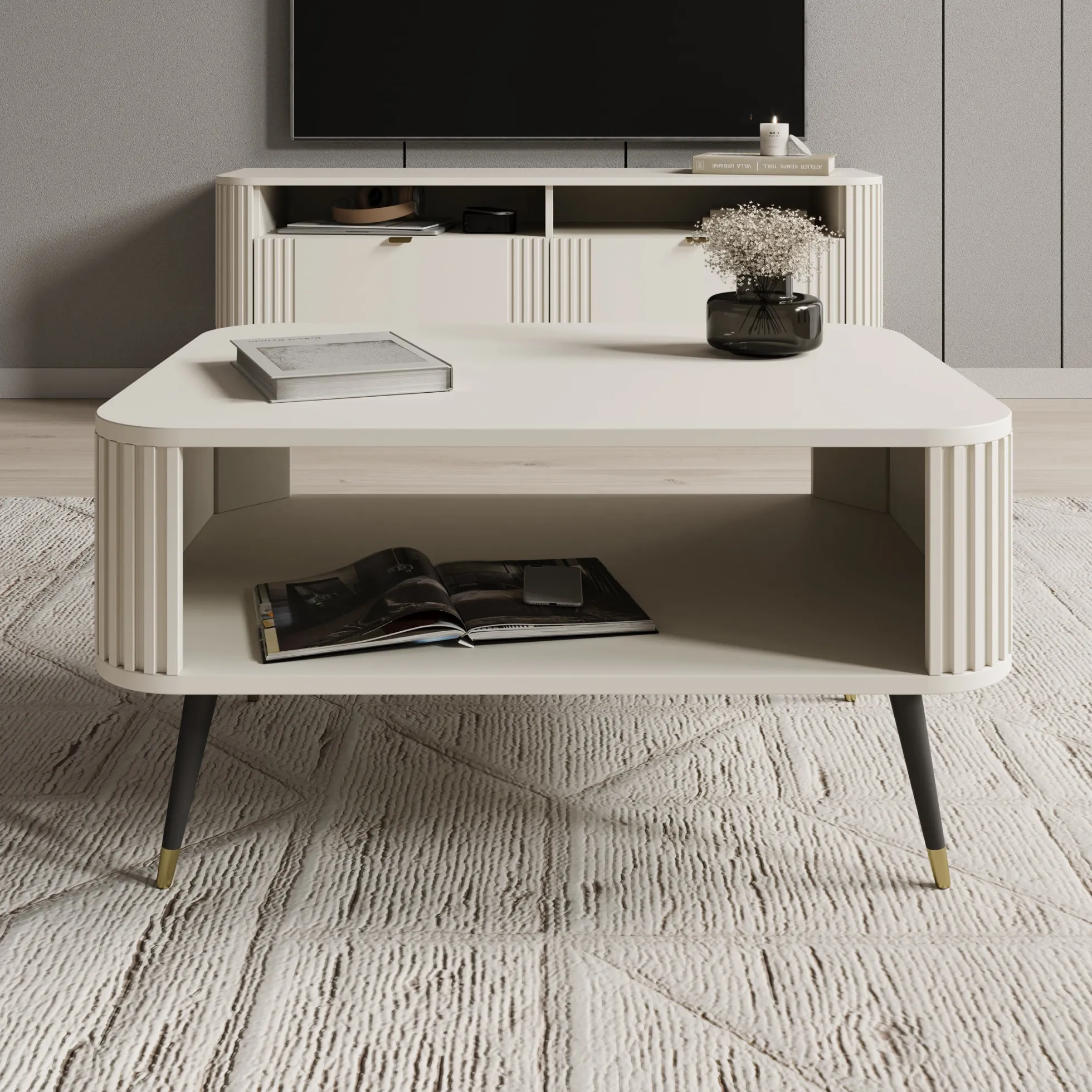 Oahu - Salontafel - Beige - 80x60x42 cm