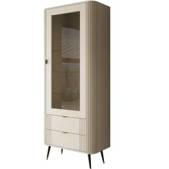 Oahu - Vitrinekast - Beige - 78x40x192 cm