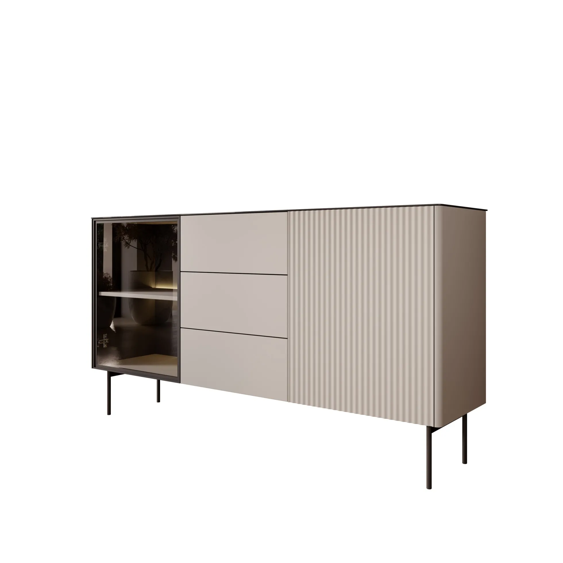 Okari - Dressoir - Beige - 157x39x84 cm