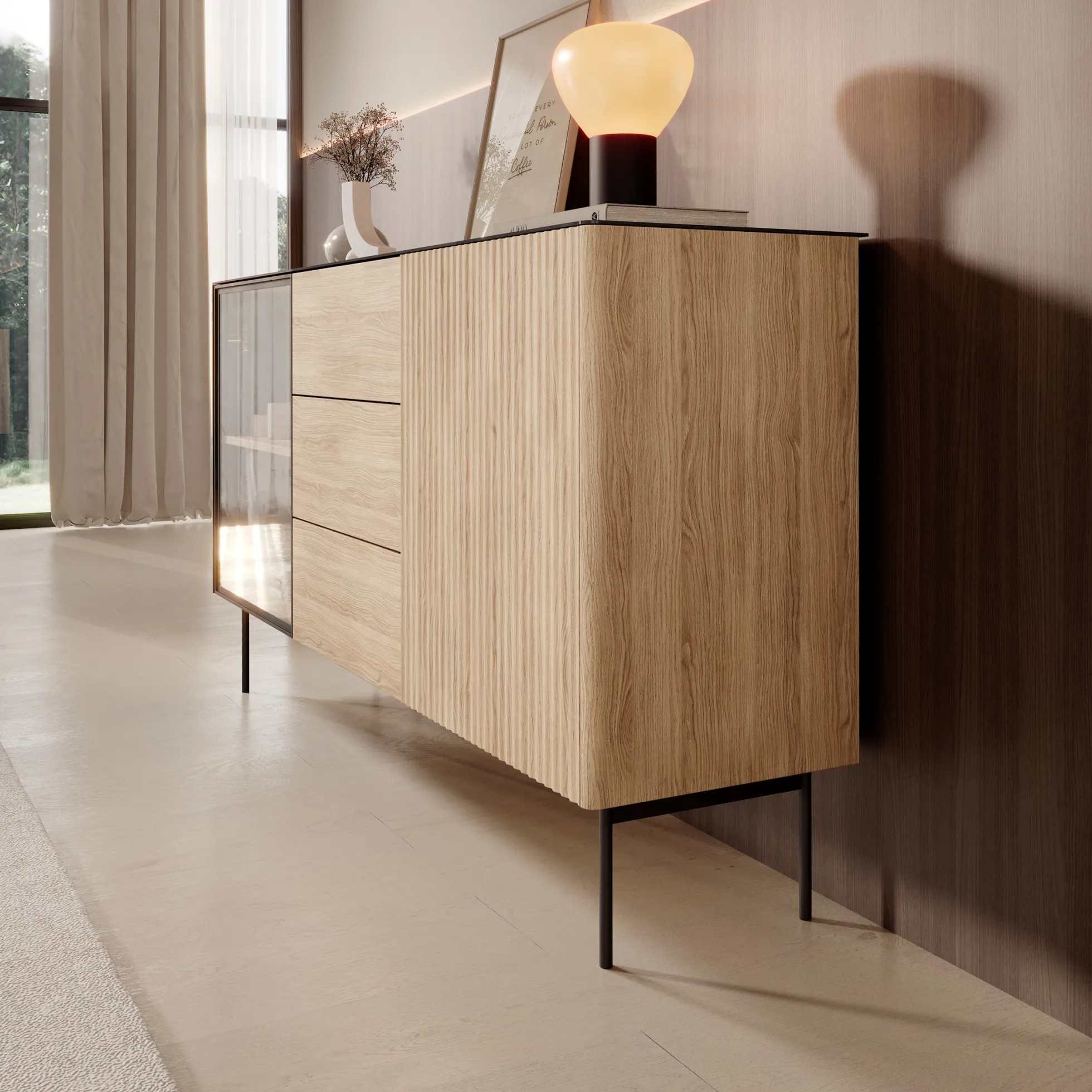 Okari - Dressoir - Eikenpatroon - 157x39x84 cm