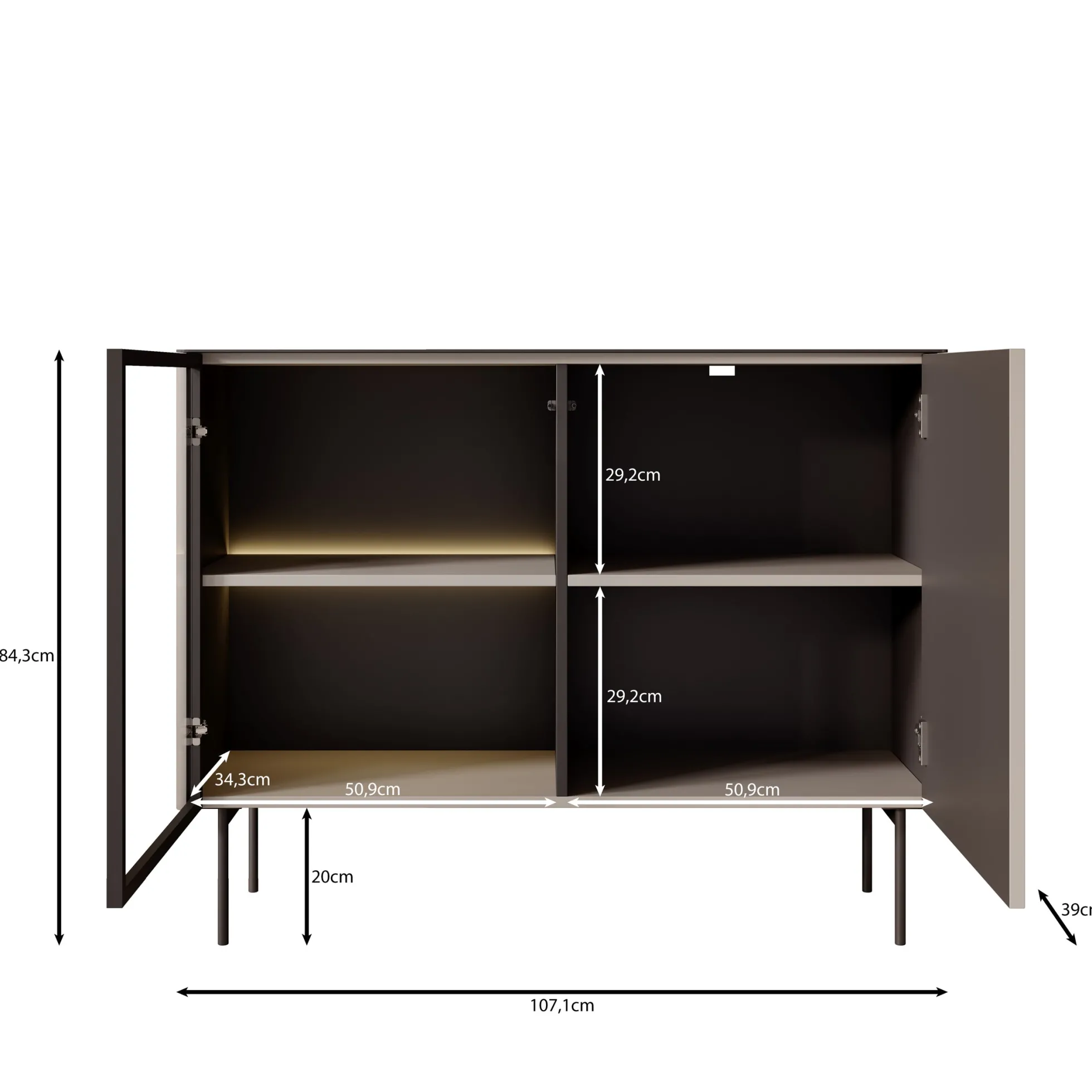 Okari - Dressoir - Eikenpatroon - 107x39x84 cm