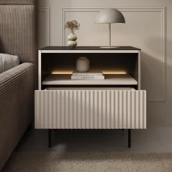Okari - Nachtkastje - Beige - 57x39x57 cm